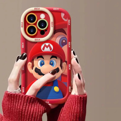 适用苹果16情侣手机壳马里奥iPhone14promax硅胶防摔17AIR防摔13