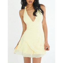 W 53004 Lace Halter Deep V Bodycon Dress ��˿�Ҳ��� V ������