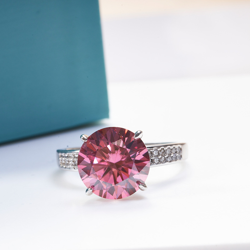5 quilates anillo rosa de morsanita VVS bolígrafo de diamante pequeño libro rojo transfronterizo de venta caliente joyería