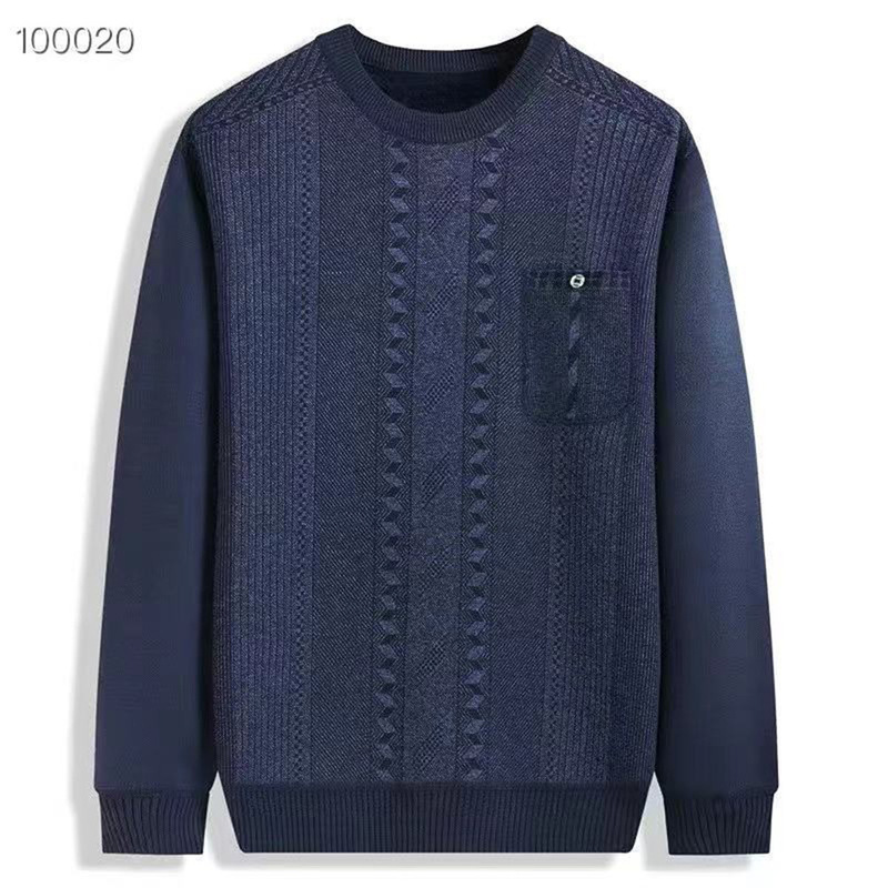 Winter Sweaters for Middle-Aged and Elderly Men, Blended Wool Sweaters, Fleece-Lined and Thickened Round-Neck Knitwear, Wholesale Winter Sweaters for Middle-Aged and Elderly Men, Blended Wool Sweaters, Fleece-Lined and Thickened Round-Neck Knitwear, Wholesale