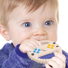 亚马逊爆款推荐方向盘硅胶牙胶 婴儿防吃手咬咬乐 宝宝磨牙棒玩具