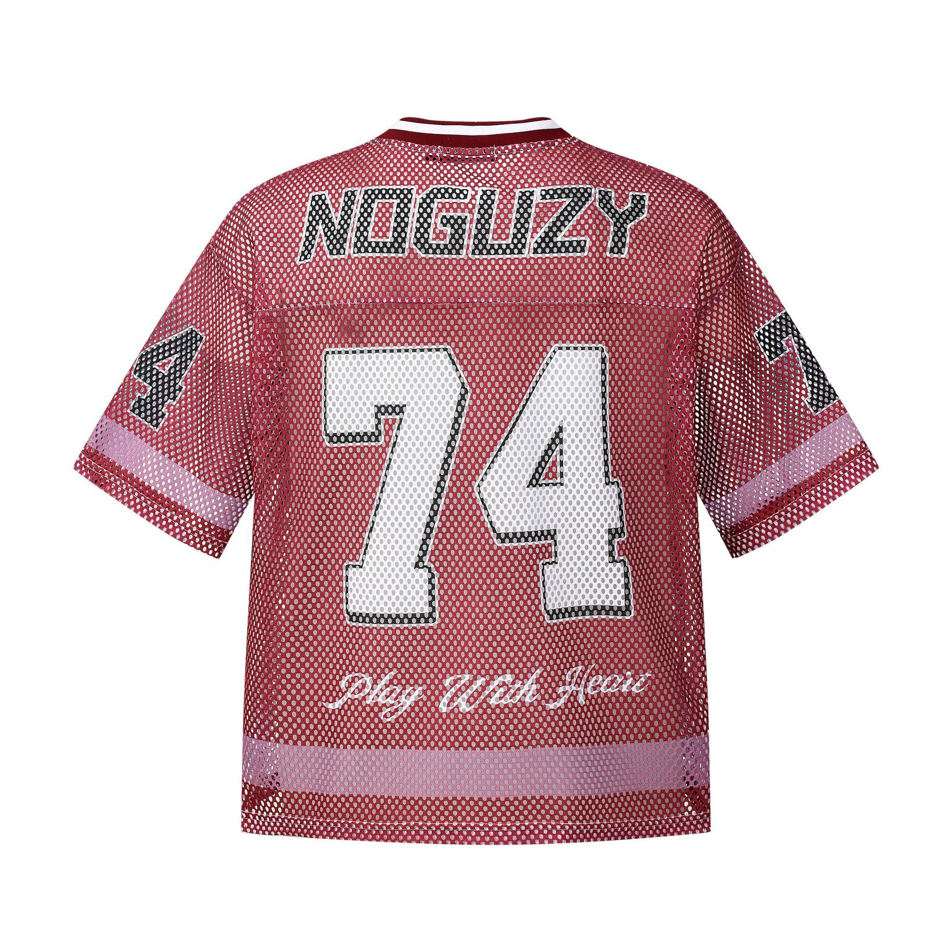 Men's Cross Border American Retro V Neck Sports Jersey Basketball Casual T-Shirt Color Blocked No. 77 Mesh Short Sleeved Letter Print_voghion.com