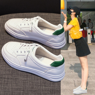 Genuine Leather White shoes women's all-match casual first layer cowhide women's shoes mesh shoes 2023 Autumn New plus size breathable board shoes