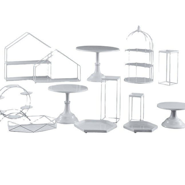 Decoración de boda de estilo europeo, mesa de postres, juego de adornos, té de la tarde, bandeja de aperitivos, bandeja de pasteles, soporte de exhibición, mesa de descanso para el té image 5