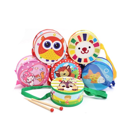 Beating drum cartoon hand drum performance instrument snare drum double-sided drum percussion instrument Orff toy