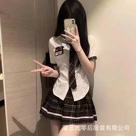纯欲情趣内衣制服校园JK辣妹收腰日系性感学院风领带短衬衫百褶裙
