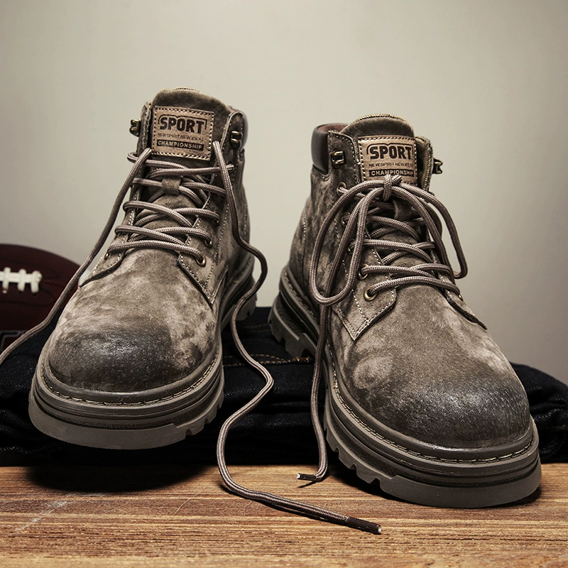 Мужские ботинки Martens, тёплые зимние, натуральная кожа, английский стиль, размеры 39–44