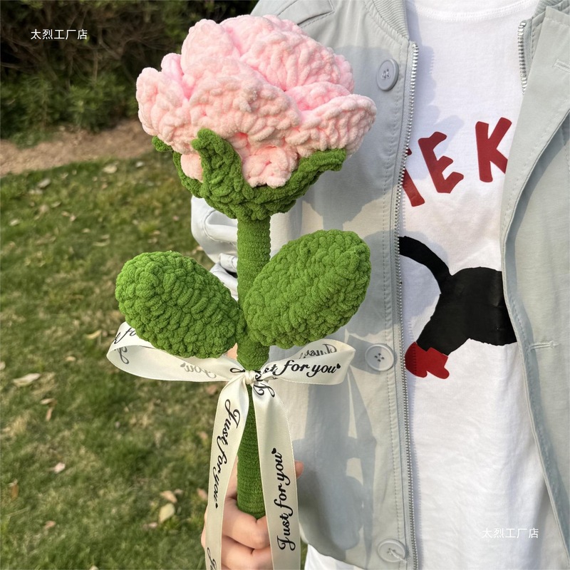 情人节礼物毛线编织花巨无霸玫瑰花束成品送女友闺蜜生日礼物2025|undefined