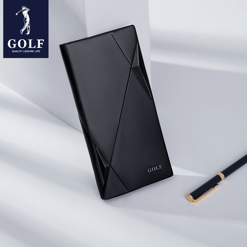 GOLF men's wallet first layer cowhide long wallet men's youth multi-card wallet large capacity thin wallet