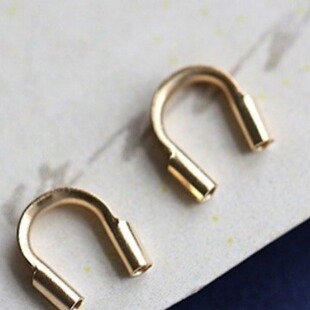14k����ɫU�Ͷ�λ��4.5mm �����o������β����β�� DIY���