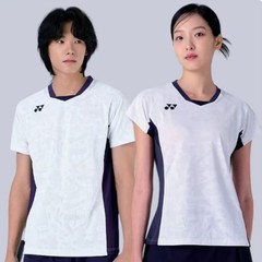 2025年新型韓国バドミントン服男女カップル上着テニス服学生半袖速乾通気印字