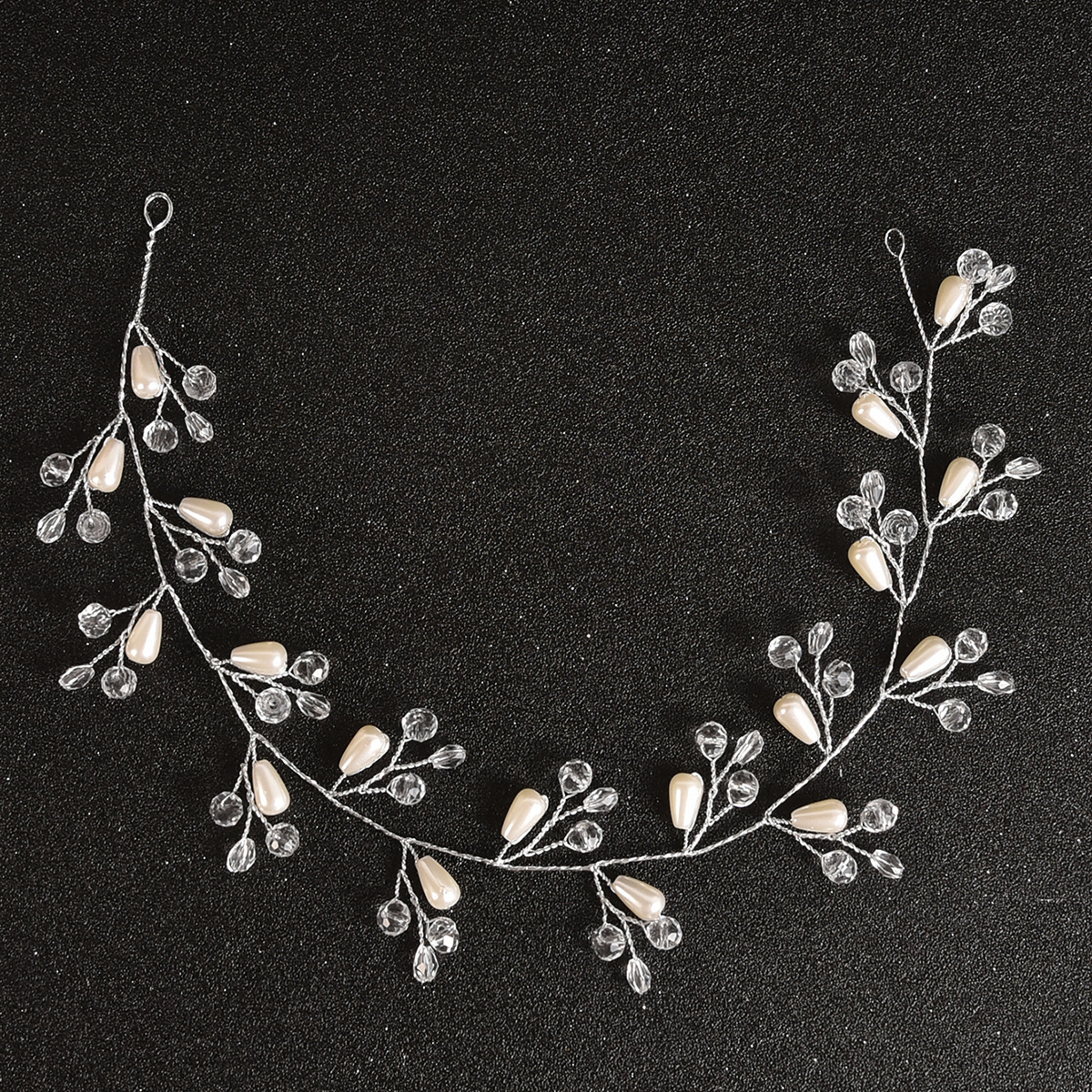 Europa y Estados Unidos toque de novia transfronterizo mano perla de diamante cuentas trenzadas hebra de cabello accesorios de vestido de boda al por mayor