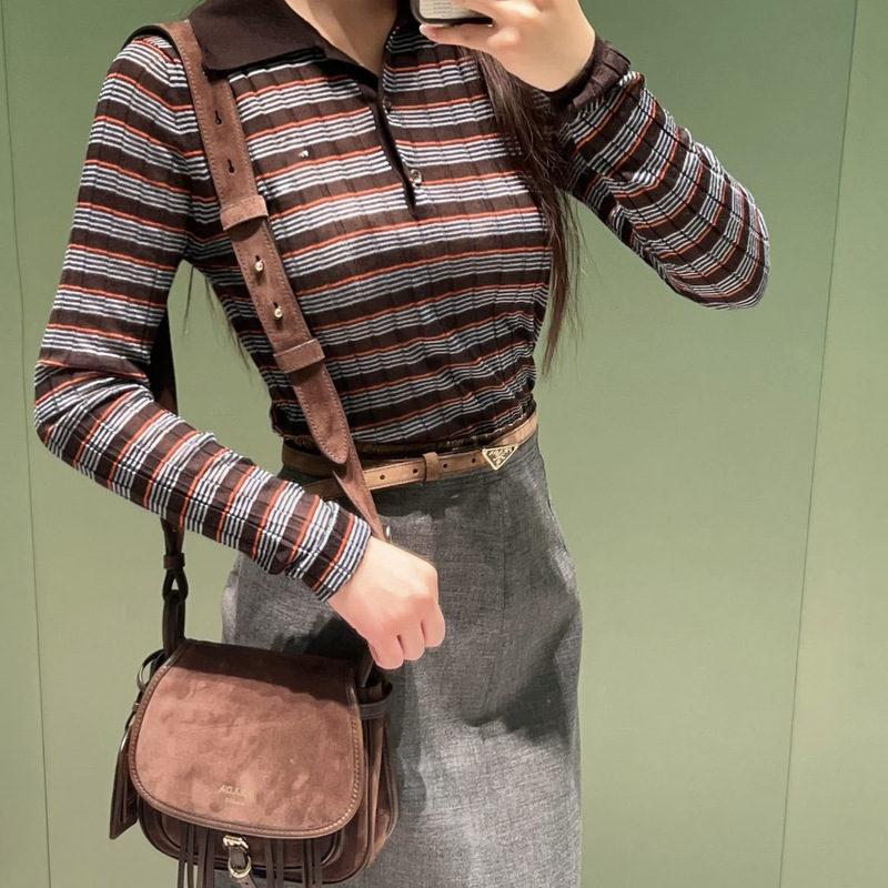 P Brand 26 Autumn New Niche High-End Casual Exquisite Commuter Style Long-Sleeve Knit Top for Women Korean Style Socialite P Brand 26 Autumn New Niche High-End Casual Exquisite Commuter Style Long-Sleeve Knit Top for Women Korean Style Socialite