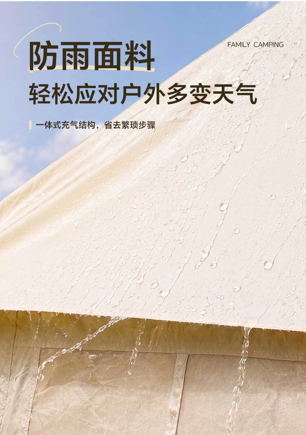 5.72 Square Meters Inflatable Tent and Canopy Two-In-One Ridge Camping Outdoor Overnight Tent with Silver-Coated Fabric, No Assembly Required, Factory Direct