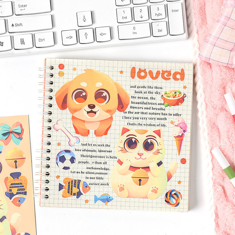 Animal cambiando pegatinas adhesivas DIY dibujos animados