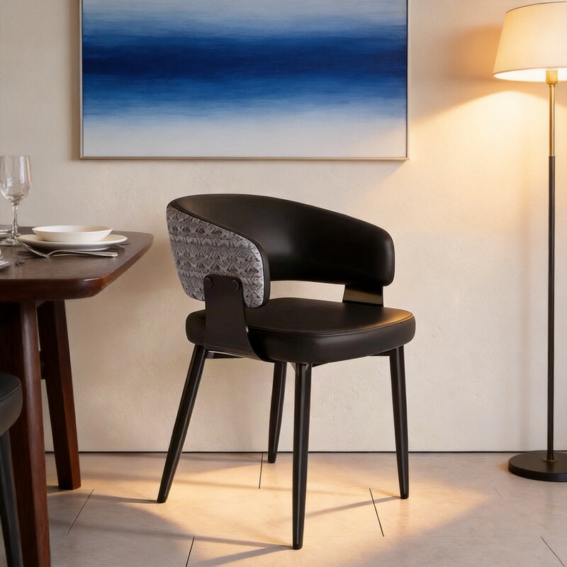 Italian minimalist dining chair, light luxury modern backrest chair, high-end hotel home island armchair, commercial meeting chair