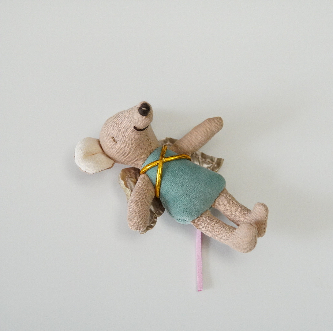 Ins estilo lino hecho a mano Ángel ratón marioneta muñeca narración de la historia jugar casa juguete mini lindo colgante