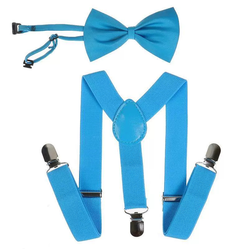 Children's 3-clip Y-shaped elastic shoulder strap+bow tie