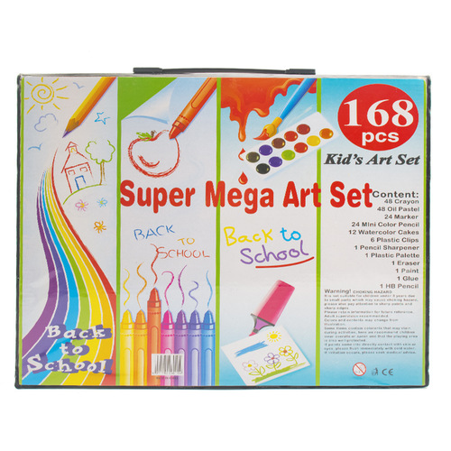 168-piece paintbrush gift box set children's painting tools watercolor pens crayons pencils children's learning art supplies
