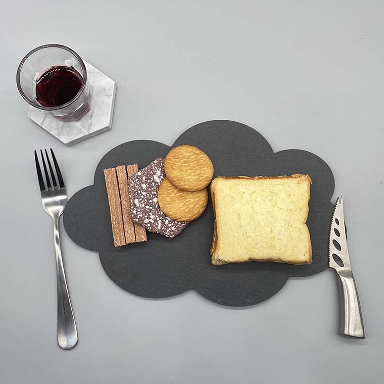 De estilo occidental nube natural pizarra plato restaurante occidental de piedra placemat sushi placemat fruta postre filete plato plano