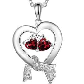 跨境爆款爱心饰品项链首饰甜美轻奢生辰石