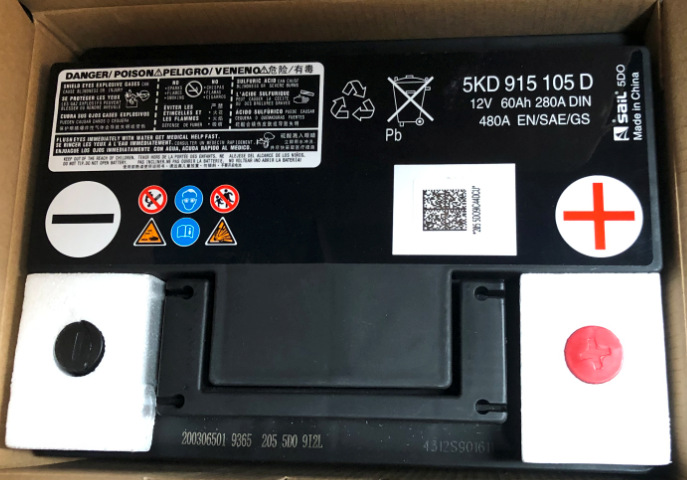 Original Sail 5Kd 915 105D Battery Suitable for Faw-Volkswagen Sagitar, Magotan and Jetta Original Battery