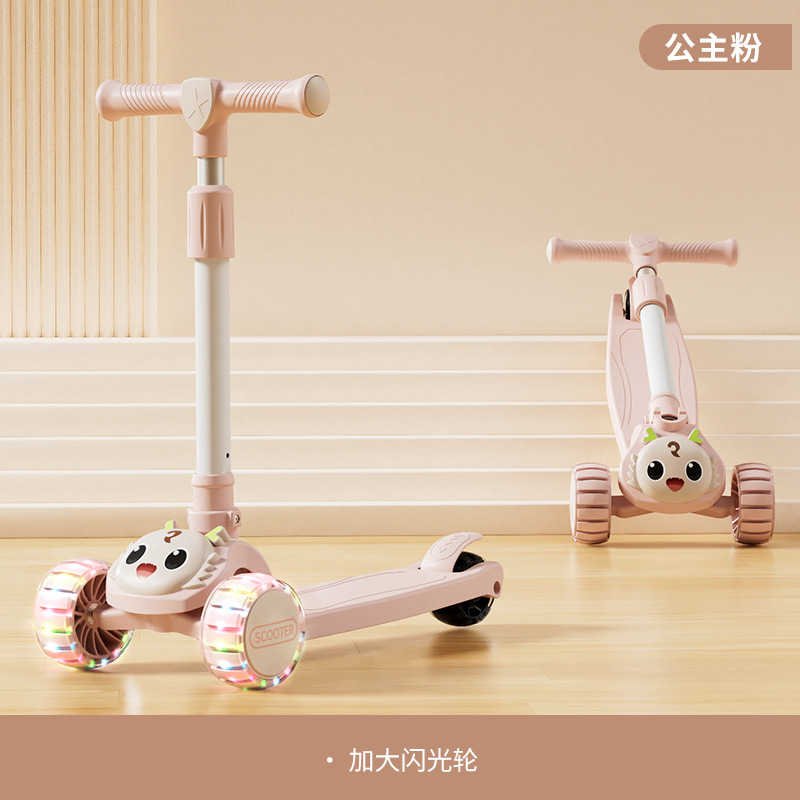 Scooter Plegable Infantil 3 en 1 con Asiento y Base Ensanchada de Plástico image 17