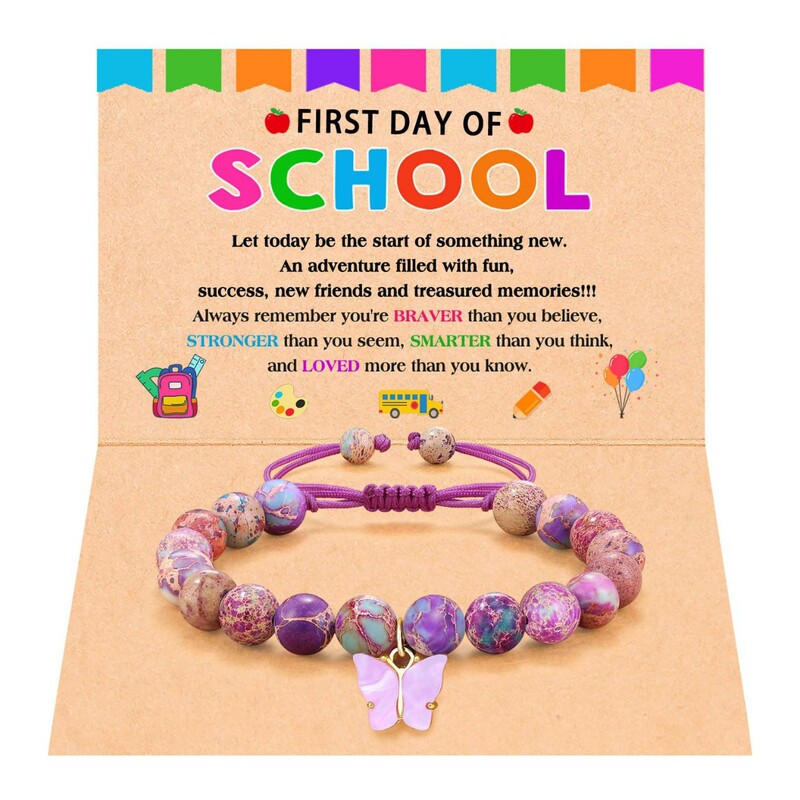 Back-To-School Season Emperor Stone Bracelet Acrylic Butterfly Braided Adjustable Bracelet Women's Butterfly Purple Emperor Bracelet