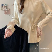 半高领插肩袖正肩针织衫毛衣女2024冬大码胖内搭打底衫收腰上衣