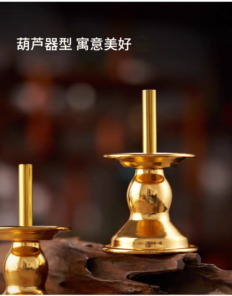 Buddha Statue Bamboo Stick Candle Holder Incense Holder Base Ornament for Worship Offering Wedding Celebration Everlasting Light Candle Holder for Worshiping Buddha
