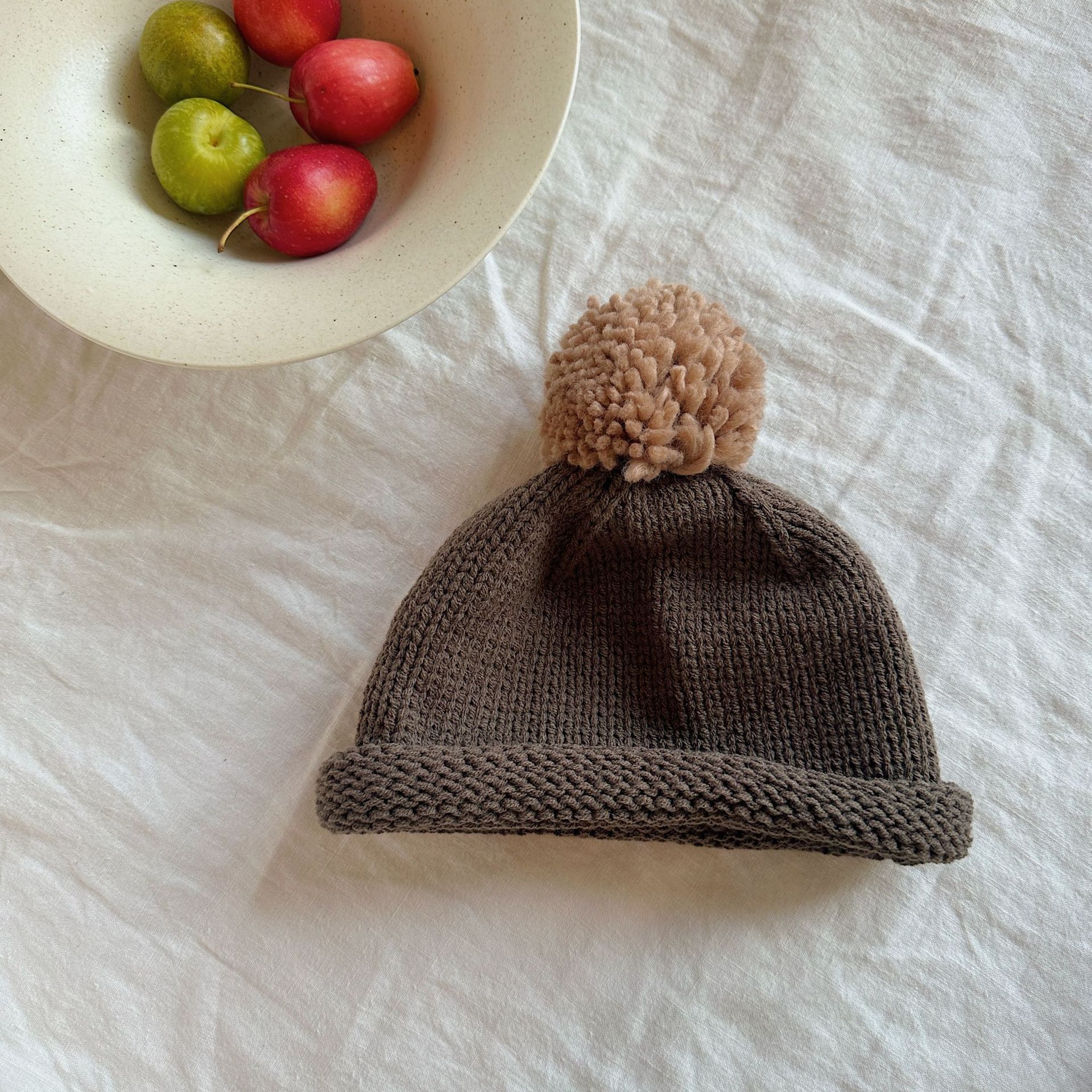 Sugar Pear ropa infantil sombrero para niñas 2024 otoño y invierno nuevo niño lindo sombrero de punto de dibujos animados sombrero de lana bebé