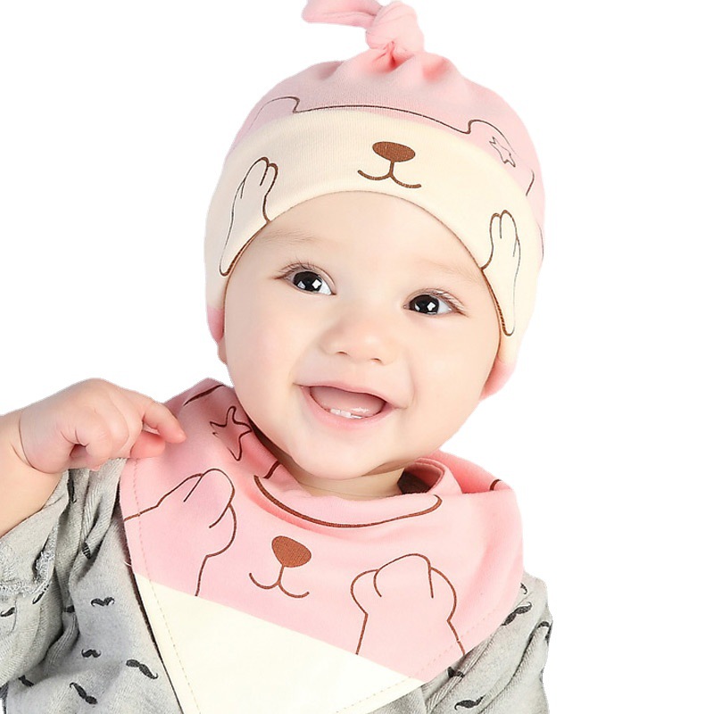 Oferta especial de liquidación otoño niños de dibujos animados sombrero de tela de algodón sombrero infantil saliva toalla gato sombrero triángulo toalla traje 5204