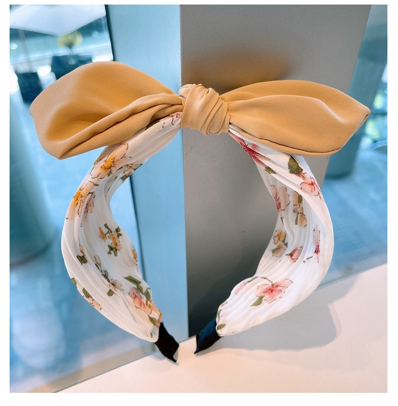 Simple Big Bow Fabric Wide Headband display picture 11