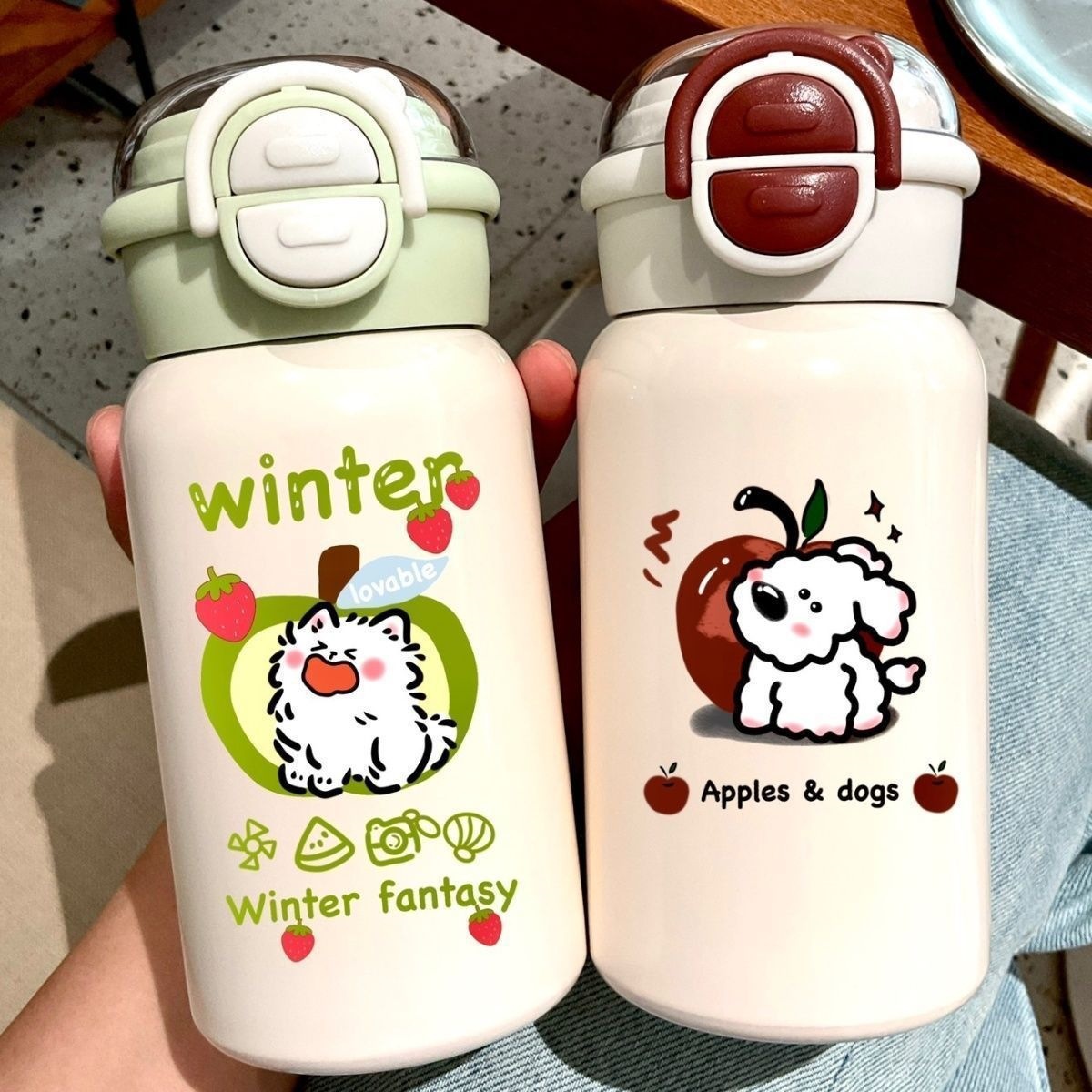 Ins-style new 316 stainless steel large-capacity straw cup, cute and stylish, high-end children's insulated water cup
