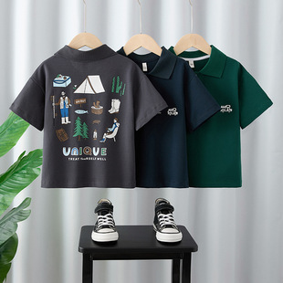 Boys Summer Short-Sleeved T-Shirt 2025 New Kidsren's Summer Thin Polo Half-Sleeved Boy Baby Summer Kidsren's Clothing