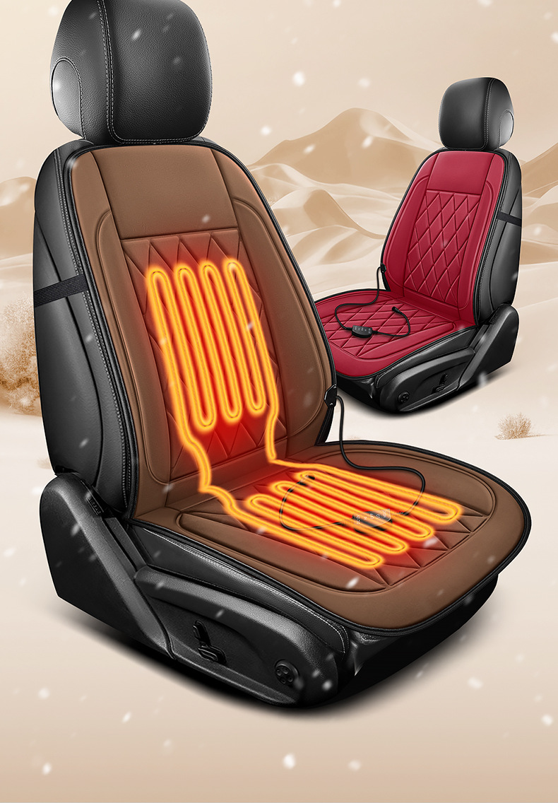 Wholesale car heated seat cushions, winter car electric heating pads, 12V/24V seat cushions, winter double-seat warming pads
