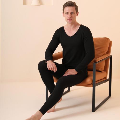 Men's Invisible Warm Innerwear Set Winter Autumn Top and Bottom 37 Degree Style Random Cut Supply Kuaishou Live Streaming