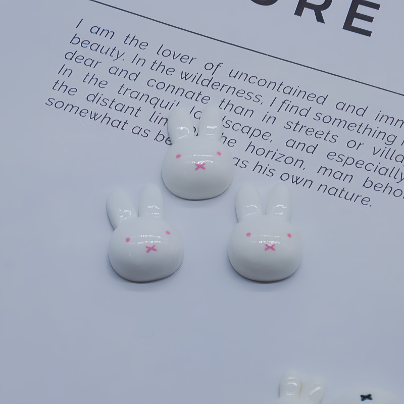 Miffy adorable cabeza de conejo resina de manicura accesorios hechos a mano pegamento crema diy clip para el cabello accesorios para el cabello con cáscara de teléfono móvil agujero zapatos agujero image 12