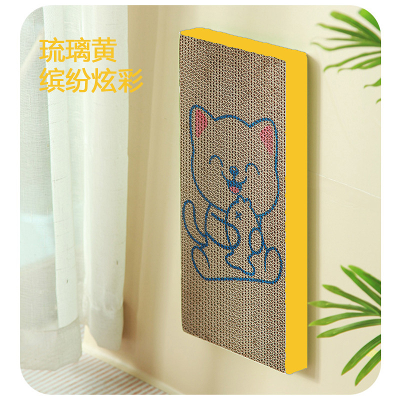 Junta de agarre para gatos, placa recta de papel ondulado, placa de garra para gatos, juguetes para gatos, anti-desgaste y espesado.