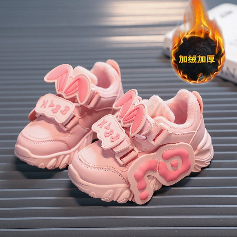 Два хлопковых кроссовки 2023 осень и зима Новые модные Нескользящие кроссовки с мягким дном для детей среднего и большого размера Детская Спортивная удобная повседневная обувь оптом
