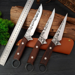 Forged stainless steel commercial slaughter bone knife kitchen peeling meat slice knife meat stall cutting carving knife small kitchen knife