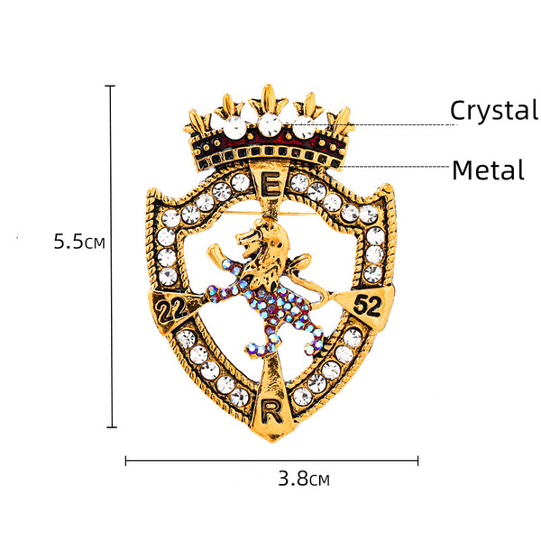 Retro men's classic shiny brooch
