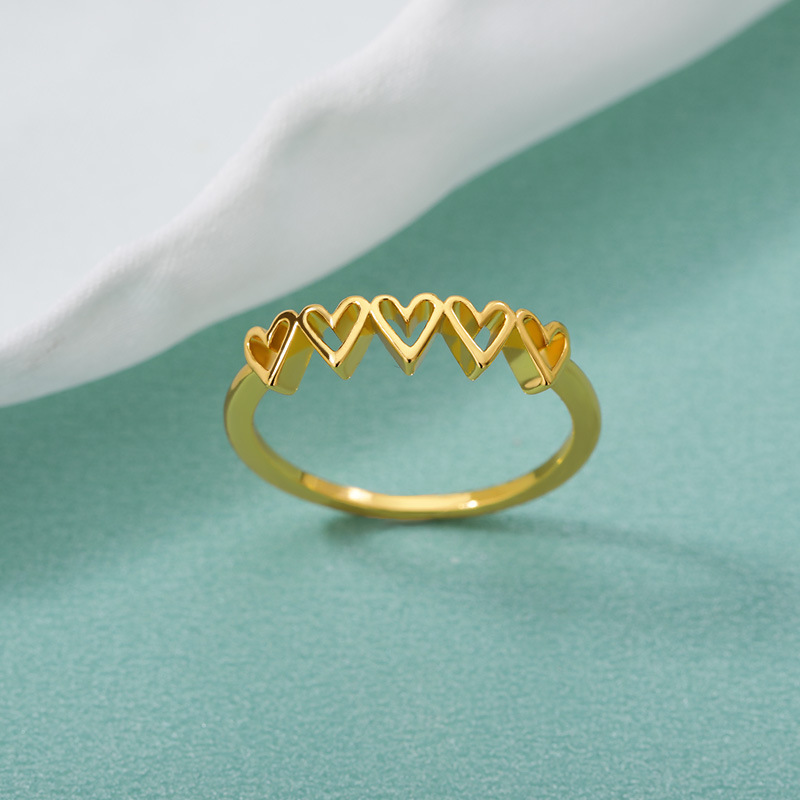 New Simple Stainless Steel Heart-shaped Ring display picture 5