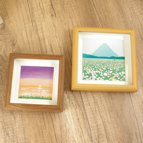 Hand-painted oil pastel paper mounted picture frame wholesale square four-nine grid photo frame hollow three-dimensional photo frame table hanging wall