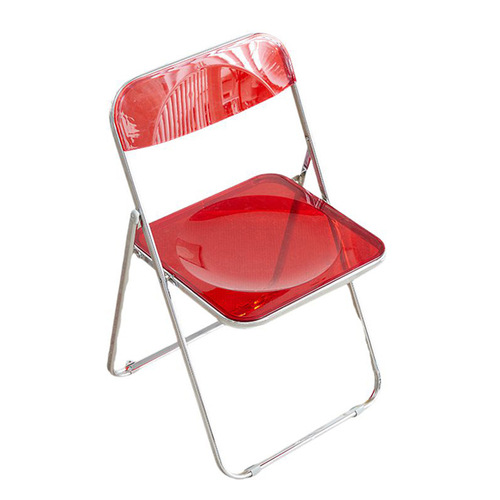 Transparent influencer chair, acrylic folding chair, minimalist design for photoshoots, clothing store stool, Instagram-style makeup and dining chair—perfect for home use