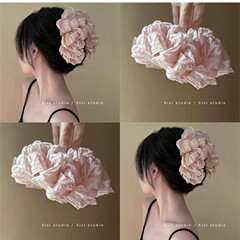 布芸の花は女性の超仙のしわの高級感を挟んでサメのクリップの気質の優雅な大きいサイズの頭飾りを出します。