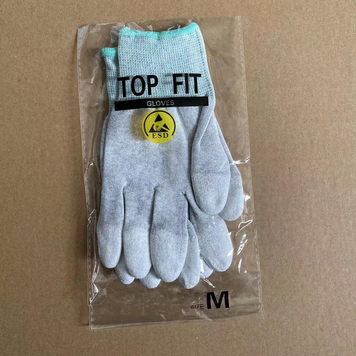 PU coated finger-coated palm gloves 13-needle nylon carbon fiber anti-static coated labor protection work protective gloves 3