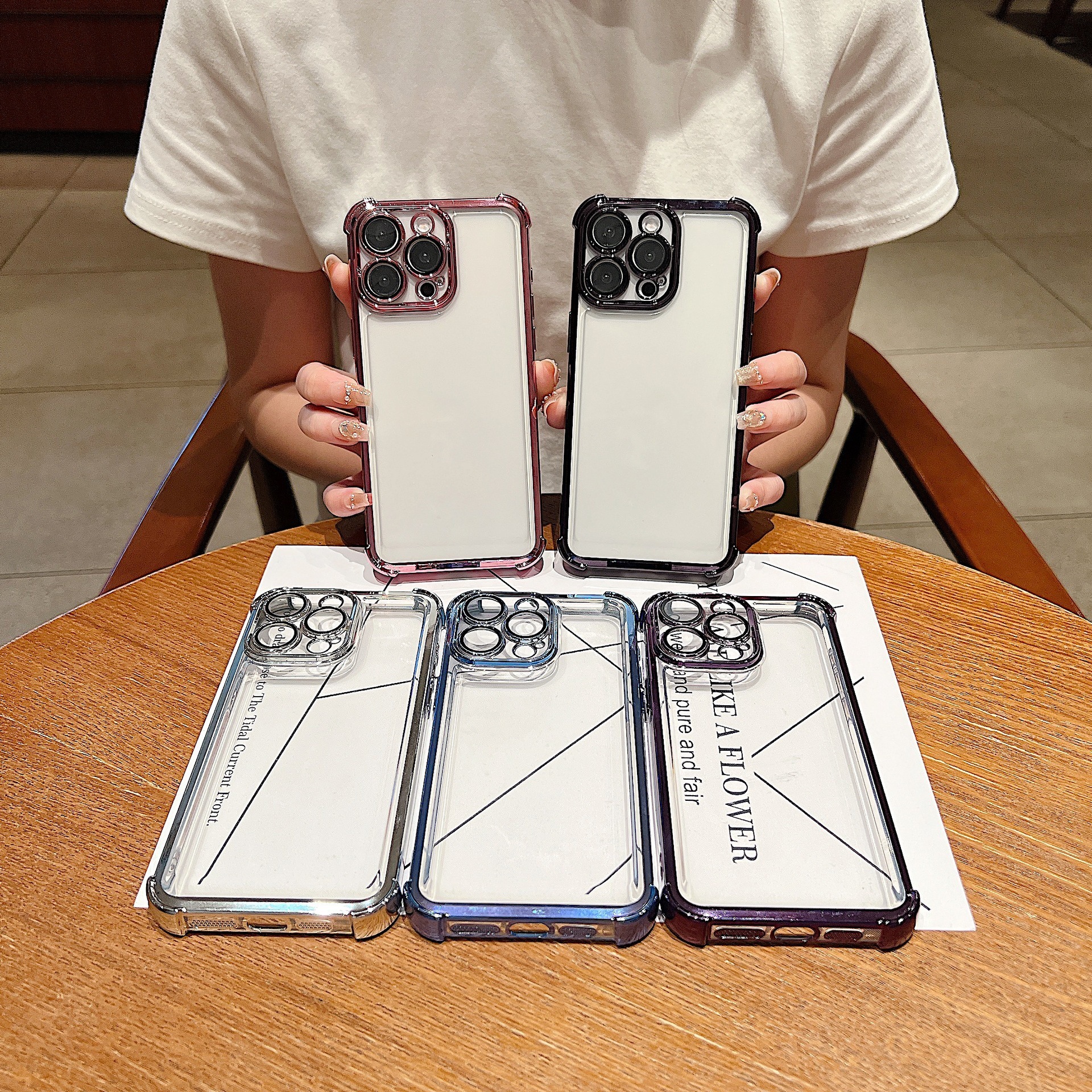 Cover protettiva per iphone, custodia trasparente galvanizzata_voghion.com