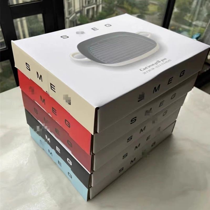 厂家直销外贸SMEG斯麦格家用厨房双耳煎锅铸铁不粘锅牛排烧烤锅批|undefined