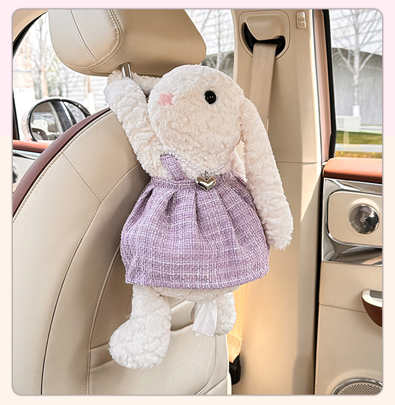 Car Tissue Box Cute Bear Plush Doll Tissue Set Creative Cartoon Car Storage Tissue Hanging Bag Wholesale